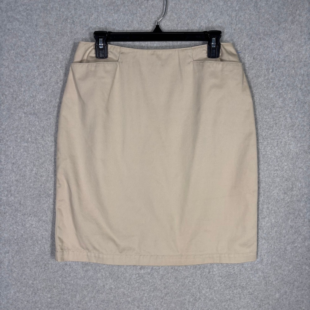 Vintage Talbots Skirt 10 Tan Khaki Cotton Twill Career Professional Neutral